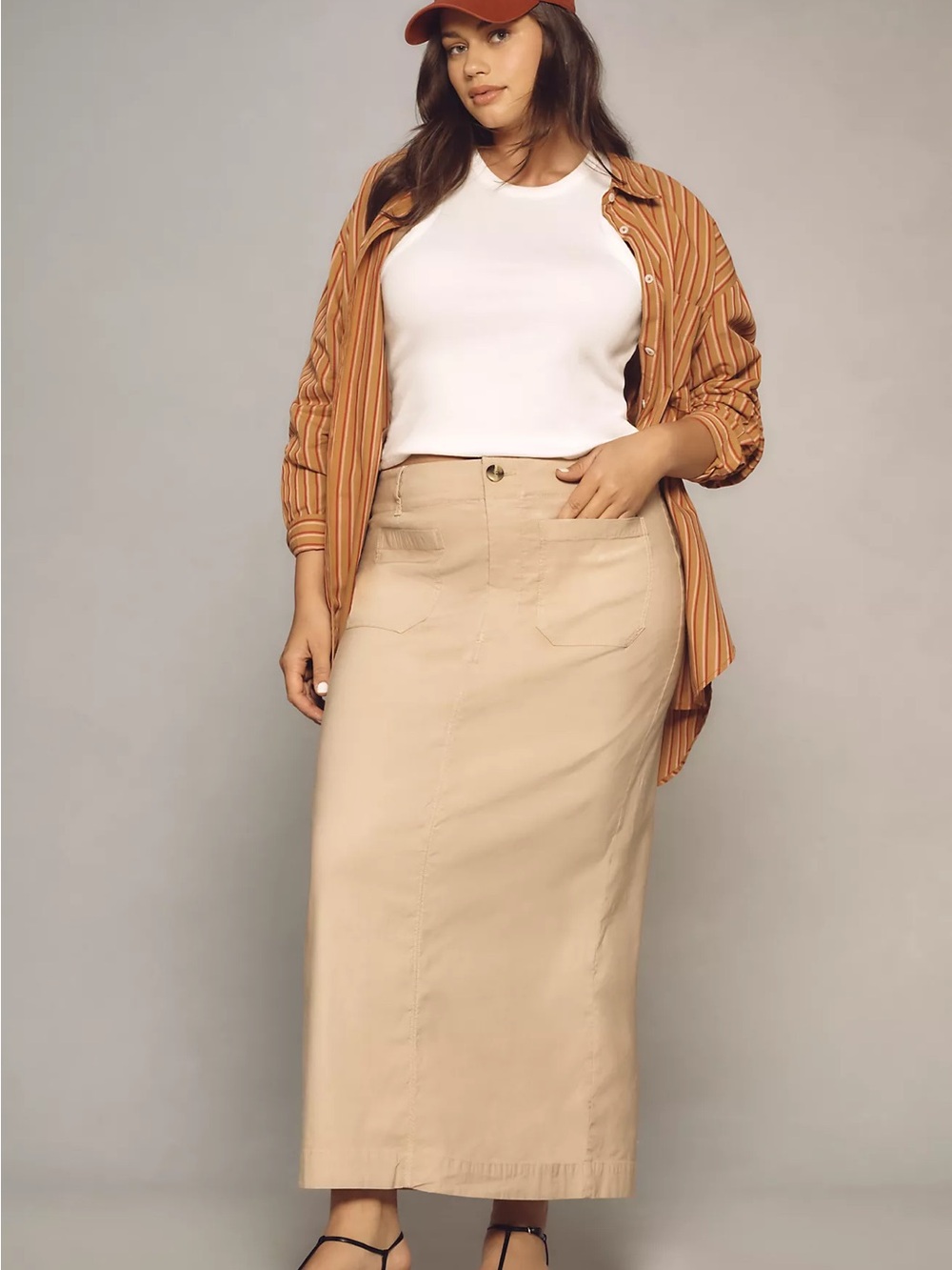 Maeve Colette Classic Neutral Maxi Skirt - Tan